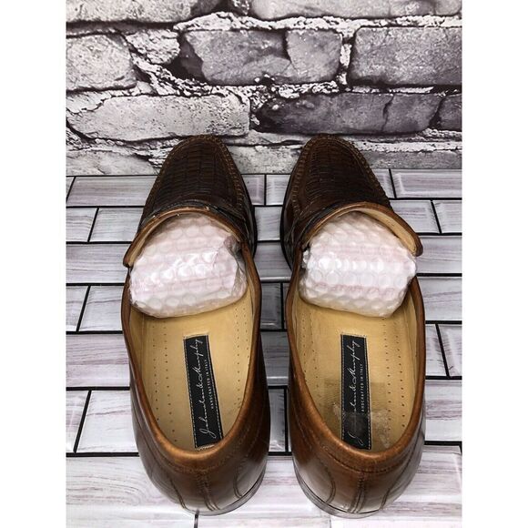 Johnston & Murphy Handcrafted Brown Leather Weaves Dress Loafers Men 11M US/44EU - Picture 5 of 16